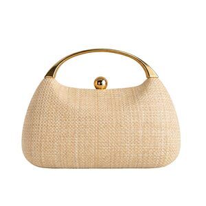 Straw Clutch Handbags Women Beach Crossbody Hand-woven Summer Purse Wallet